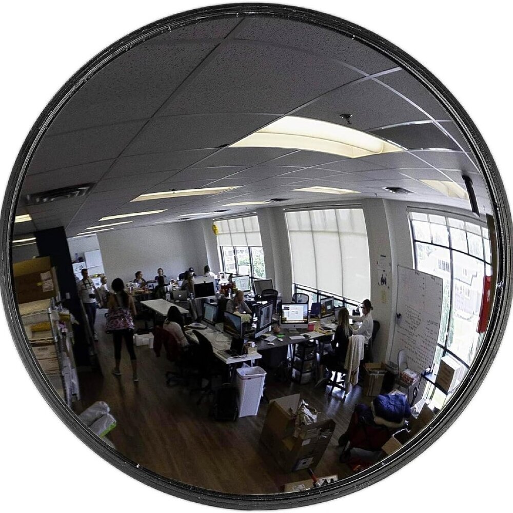12” Acrylic Indoor Convex Mirror With Plastic Back, Round Indoor Security Mirror